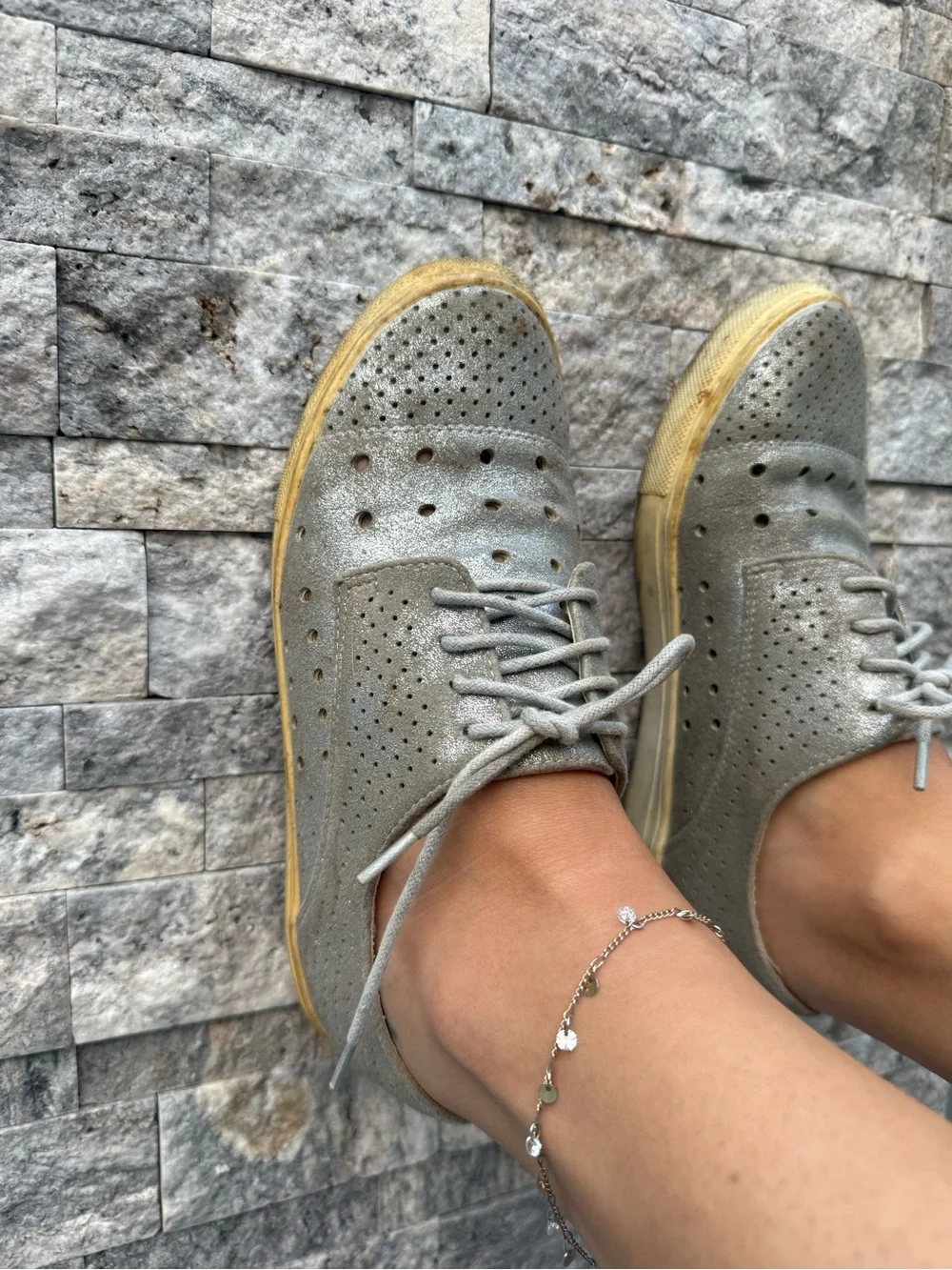 Well Loved Work Silver Shoes